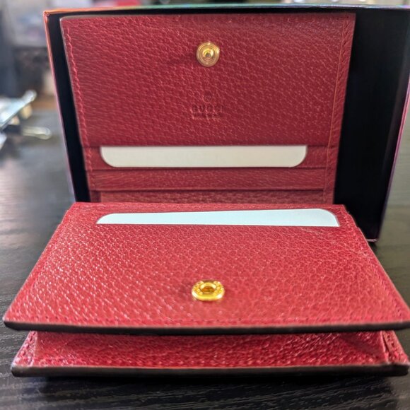 Gucci GG Supreme Monogram Flora Web Ophidia Card Case Red - Picture 4 of 8